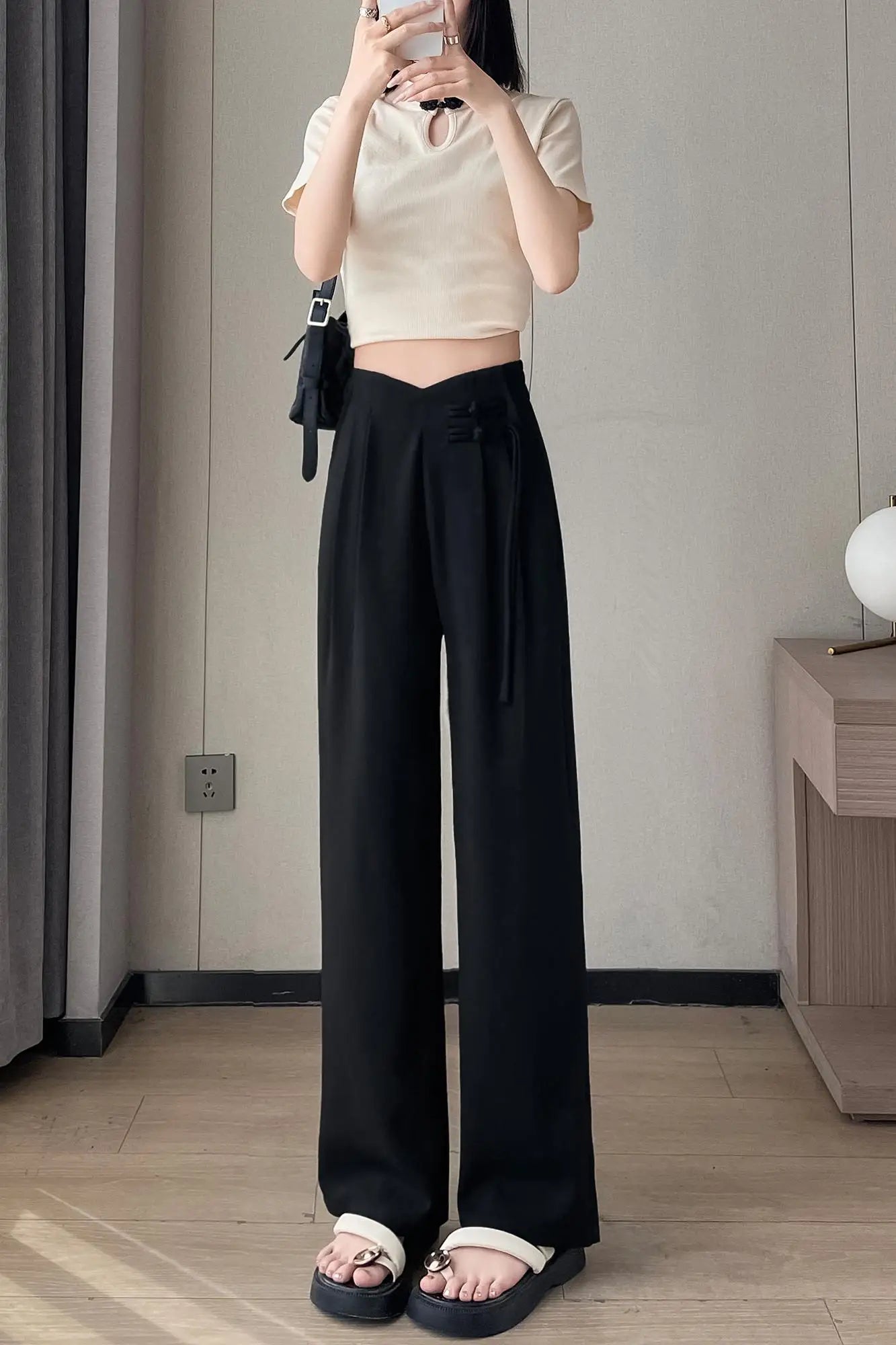 Wide Leg Pants Women's Summer Retro Chinese Style Casual