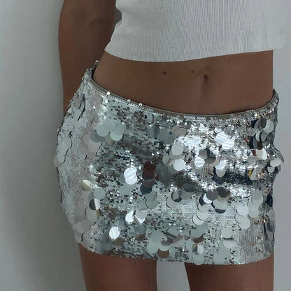 Women's Mini Skirts Sexy Hot Girl Sequined Sheath Skirt