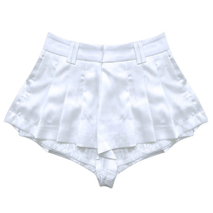 Lace Women's High Waist Super Shorts Casual Short White