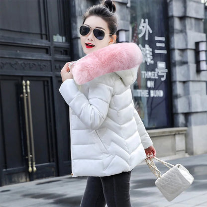 Hooded Parka - Big Fur Winter Jacket for Women