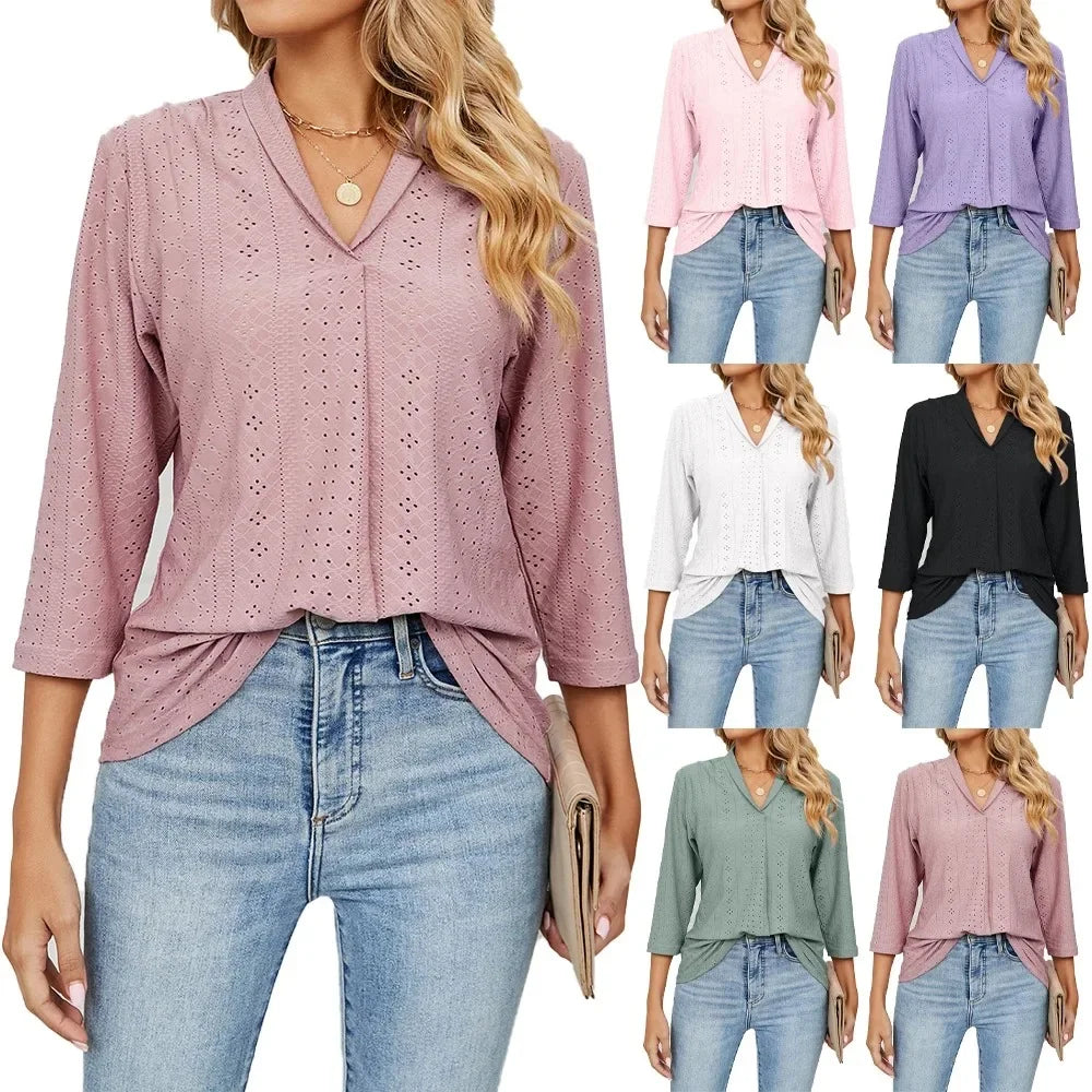 Women's Clothing Shirts & Blouses Korean Popular Clothes Purple Woman Trend 2024 Elegant Top for Women Ladies Blouse Shirt