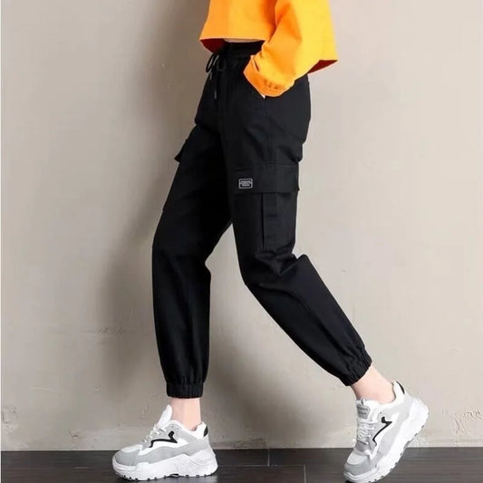 Cropped Harem Trousers Women's High Waist Summer Y2K Cargo