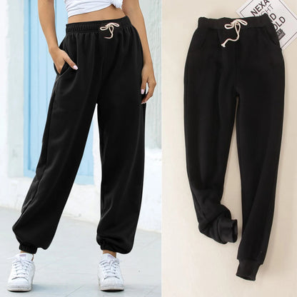 Winter Women's Pants Fleece Thicken Oversized Joggers Winter