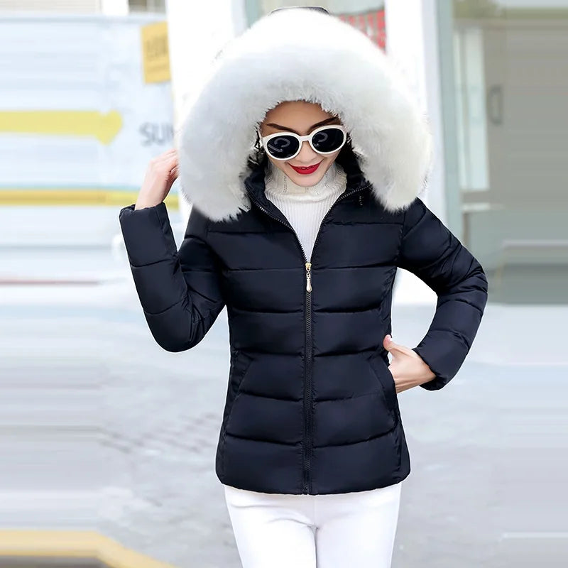 Hooded Parka - Big Fur Winter Jacket for Women-1 Womenswear Coats