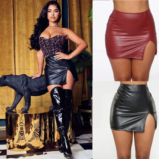 Hip Short Skirt Nightclub Pu Leather