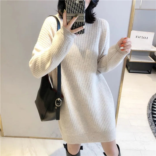 New 2023 Cashmere Women's Dresses Fashion Knitting Elegant Long Dresses