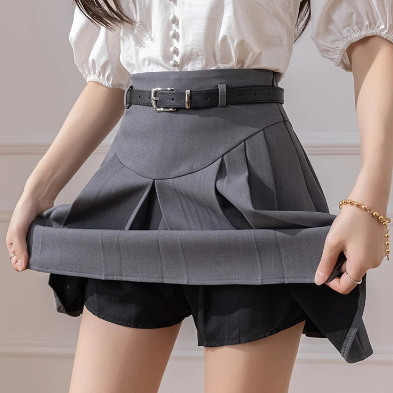 Fashion High Waist Pleated Mini Skirt Spring Summer