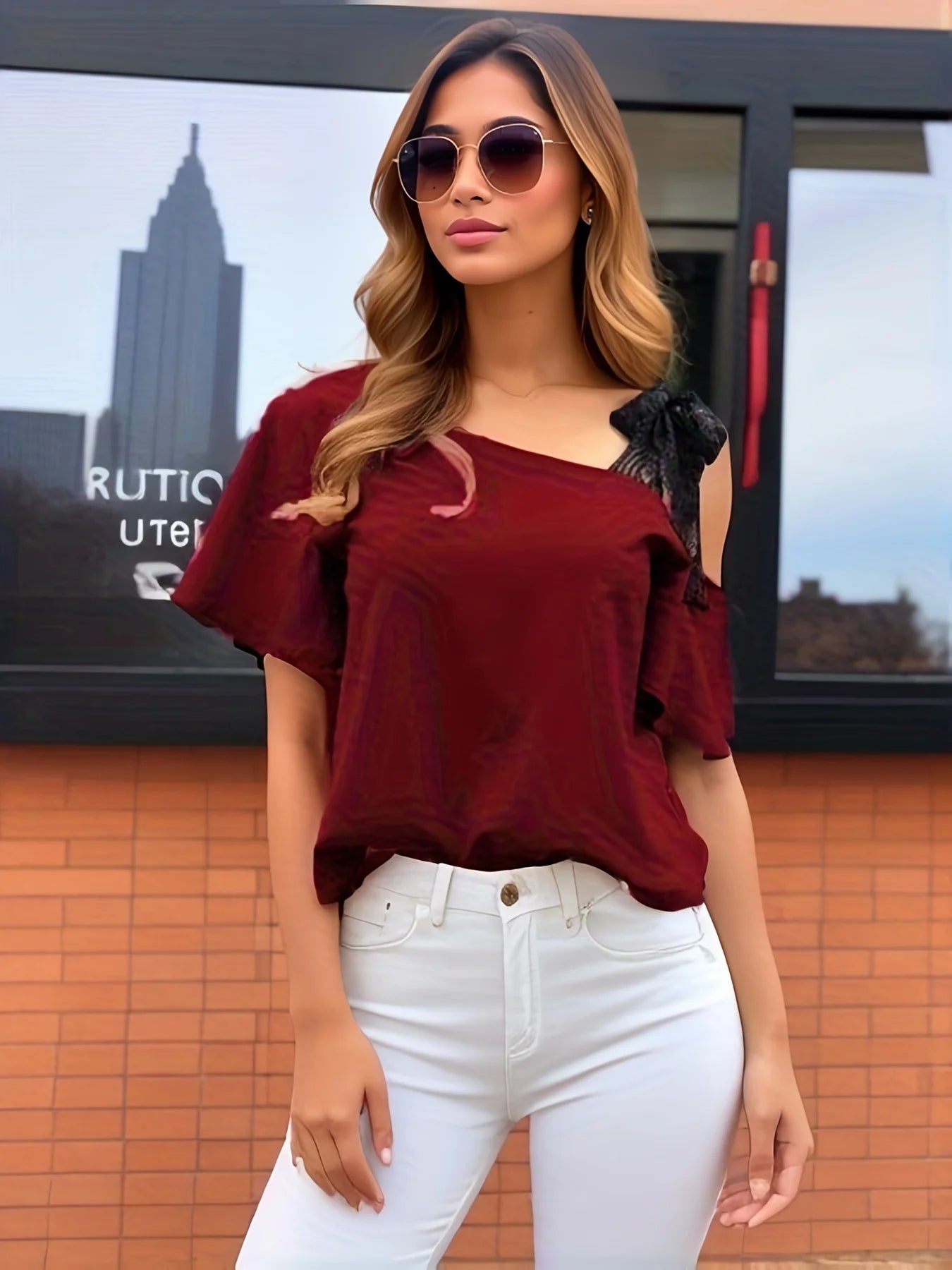 Elegant Lace Cold Shoulder Blouse for Women - Perfect for Spring and Summer Fashion