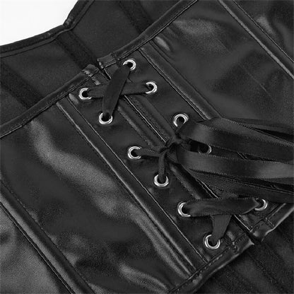 Strapless Off Shoulder Leather Corset Crop Tops Lace up Corsets Underwear Female Bustier Short Overbust Body Shaper Plus Size