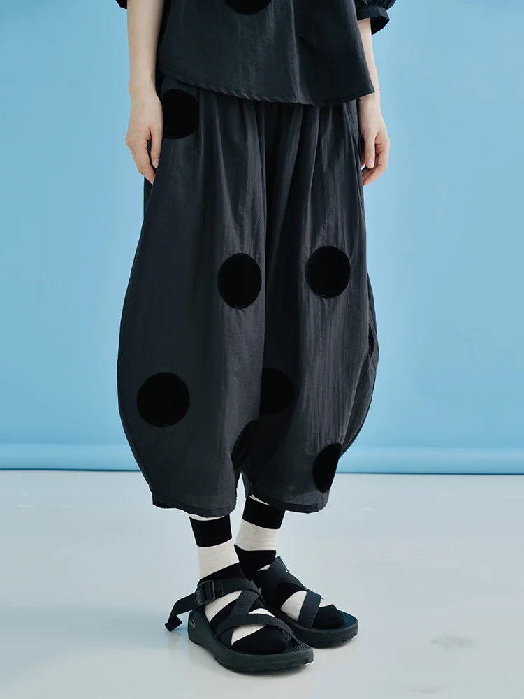 Imakokoni Original Design Black Polka Dot Thin Style Wide