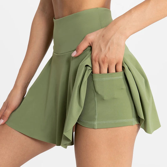 Women's Tennis Skirt Sport Ruffled Skirt Fitness Golf Wear Skort