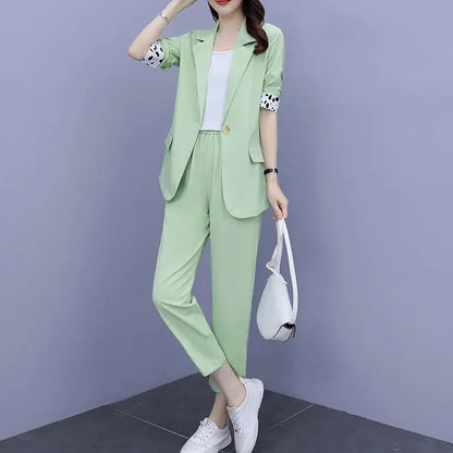 Women’s Summer Blazer Set - Casual Thin Matching