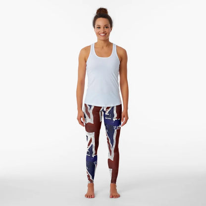 Patriotic Union Jack Flag Leggings Women's Gym Sportswear