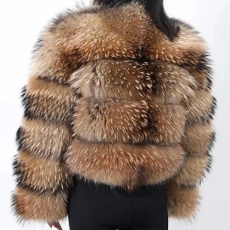 Women's Real Fur Coat - Natural Maomaokong Leather Vest