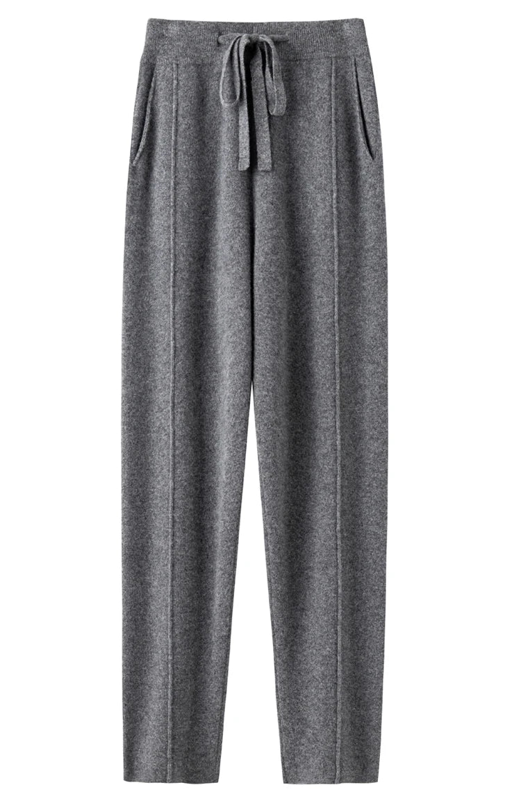 Ladies Autumn Winter 100% Cashmere Wool Pencil Pants Loose