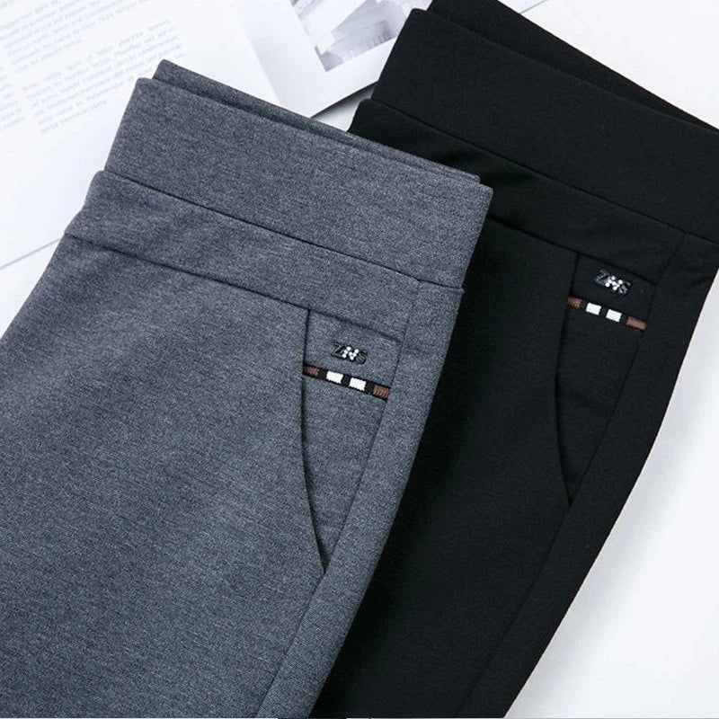 Black Gray Pencil Pants Spring Autumn Elegant High Waist