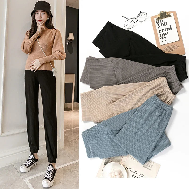 New Sports Casual Cotton Maternity Pants Spring Autumn Thin Belly Trousers