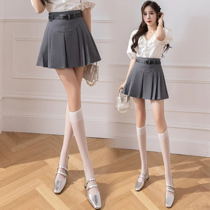 Fashion High Waist Pleated Mini Skirt Spring Summer