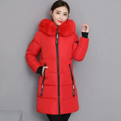 Women's Jacket - Fur Neckline Long Coat