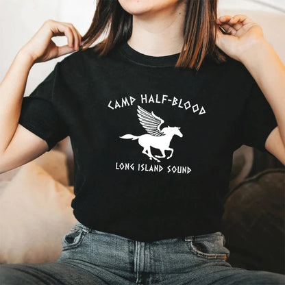 Camp Half Blood T Shirt Percy Jackson T-shirts Women Clothing Funny Short Sleeve Tshirt Vintage Unisex T Shirts Women Y2k Top