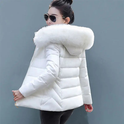 Hooded Parka - Big Fur Winter Jacket for Women