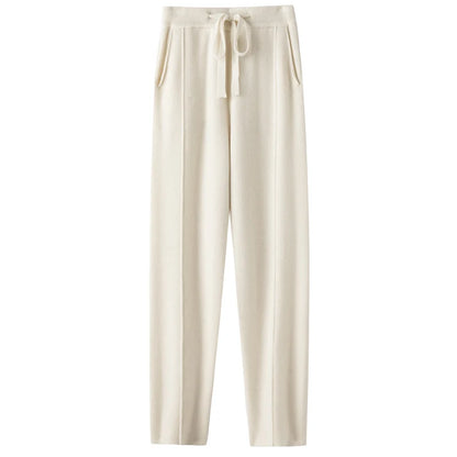 Ladies Autumn Winter 100% Cashmere Wool Pencil Pants Loose