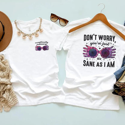 Just As Sane As I Am T-shirt HP Tshirt Vintage Luna Shirt Streetwear Wizard Shirts Family Vacation Top Unisex Short Sleeves Tops