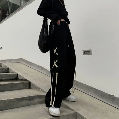 Wide Leg Pants Women's Y2K Streetwear Loose Harajuku Trousers