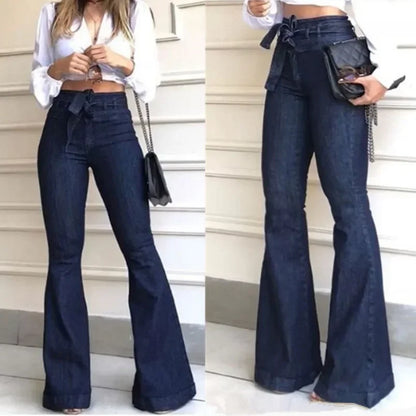 Women's Jeans Solid Color High Waist Flare Zipper Fly