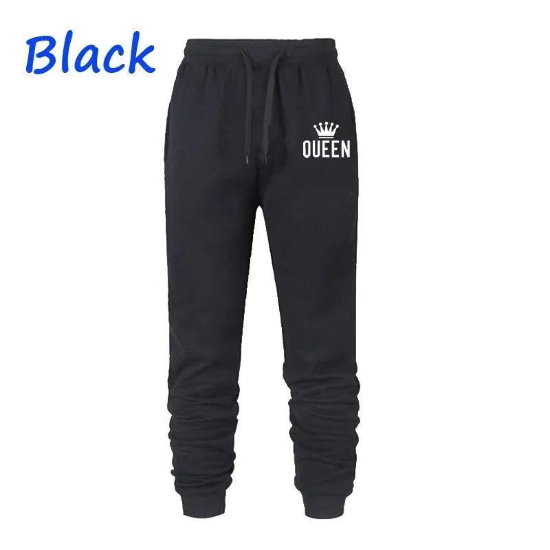 Queen Letter Printed Sweatpants Jogger Trousers Women's Casual Sports