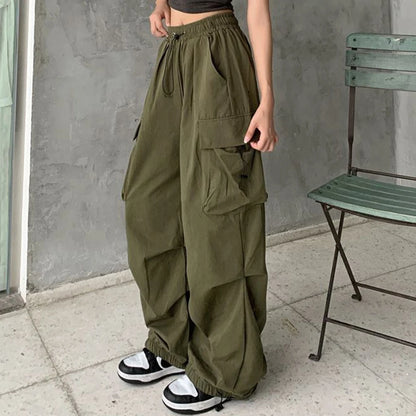 Women's Y2K Cargo Pants Vintage Loose Trousers High Waist Streetwear