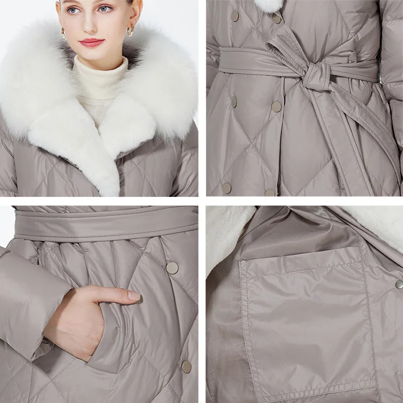 Fur Hooded Coat - Luxury Belted Parka