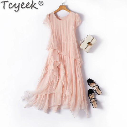 Tcyeek Elegant Women's Dresses Summer Fashion Midi Dress