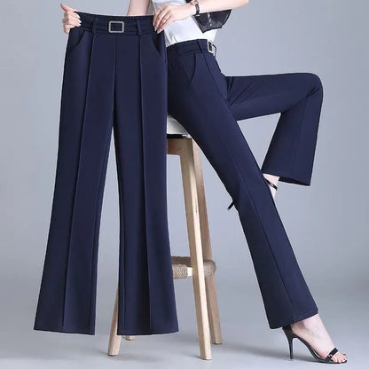 Autumn Winter High Waist Patchwork Slim Casual Pull Pants