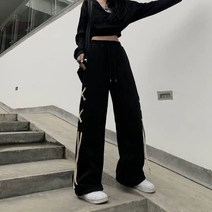 Wide Leg Pants Women's Y2K Streetwear Loose Harajuku Trousers