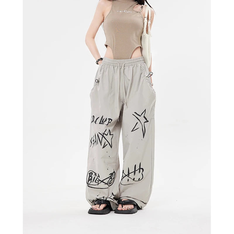 Y2K Harajuku Cargo Women's Pants Parachute Streetwear Baggy High