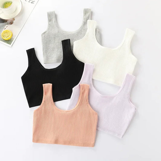 New Fashion Women Sexy Camis Solid Summer Crop Top Female Casual Breathable Tank Tops Vest Sleeveless Streetwear Tanks Teenager