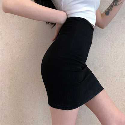 One-Step Skirt Women's Summer High Waist Tight Sexy Black