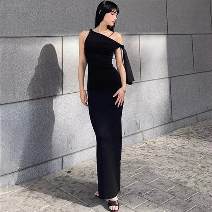 Sleeveless Maxi Dress - Off Shoulder Bodycon