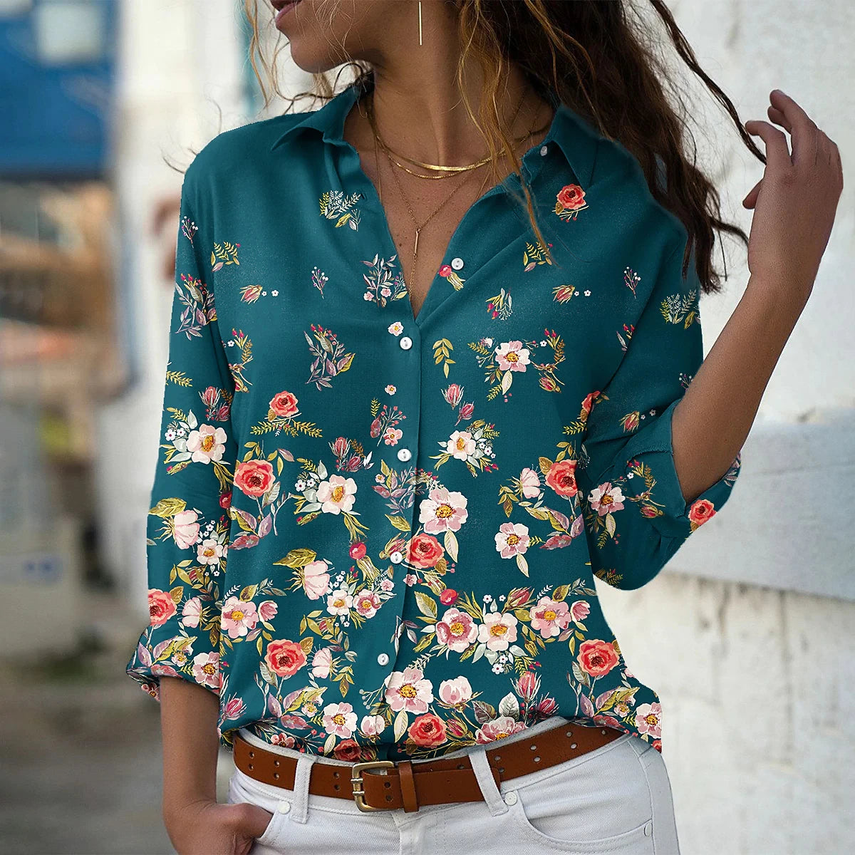 Elegant Loose Shirts for Women Fashion Casual  Women Shirts New Printed Tops Women