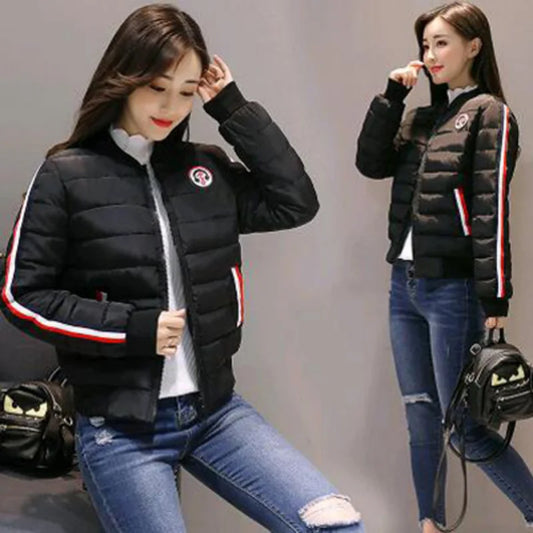 Quilted Down Jacket - Korean Fashion Puffer Coat