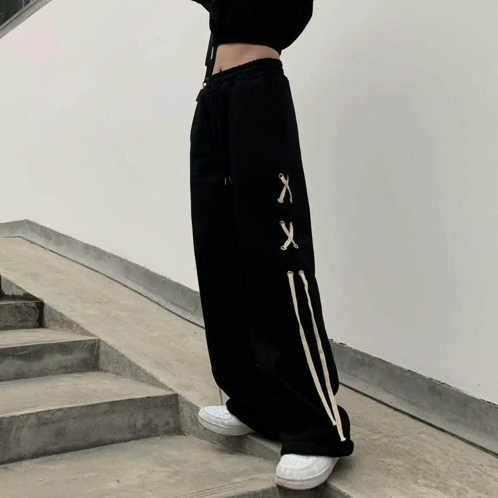 Wide Leg Pants Women's Y2K Streetwear Loose Harajuku Trousers