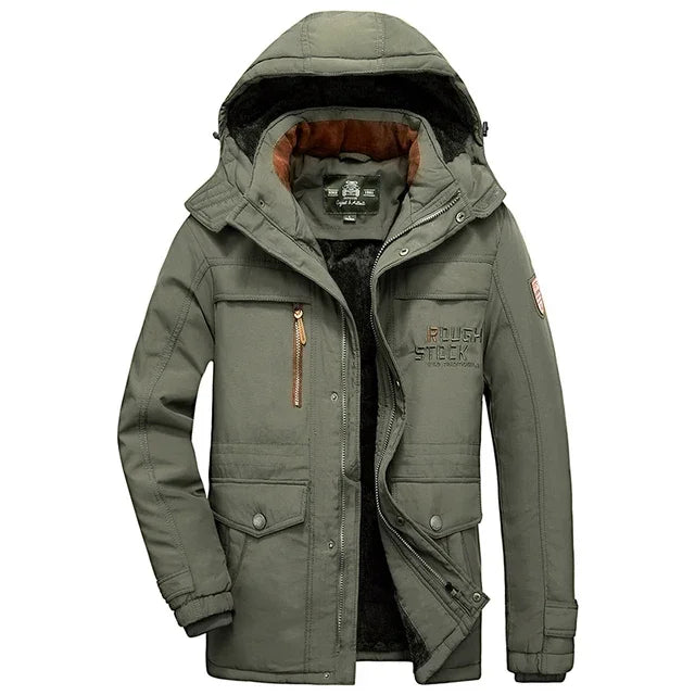 Plus Size Men’s Winter Jacket - Thick Parka Overcoat