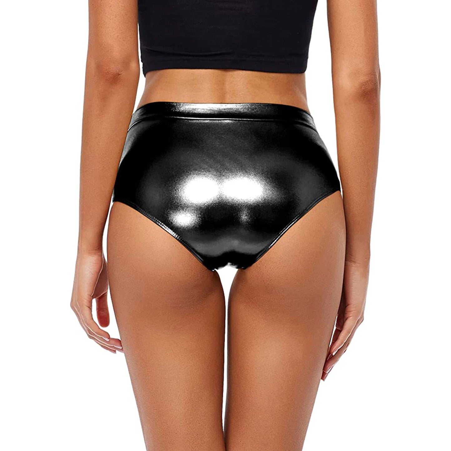 Metallic High Waisted Booty Shorts Women's Spandex Ballet Festival