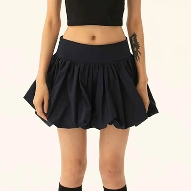 Y2K Fairycore Pleated Short Skirt Women's Kawaii Bubble Mini Skirt