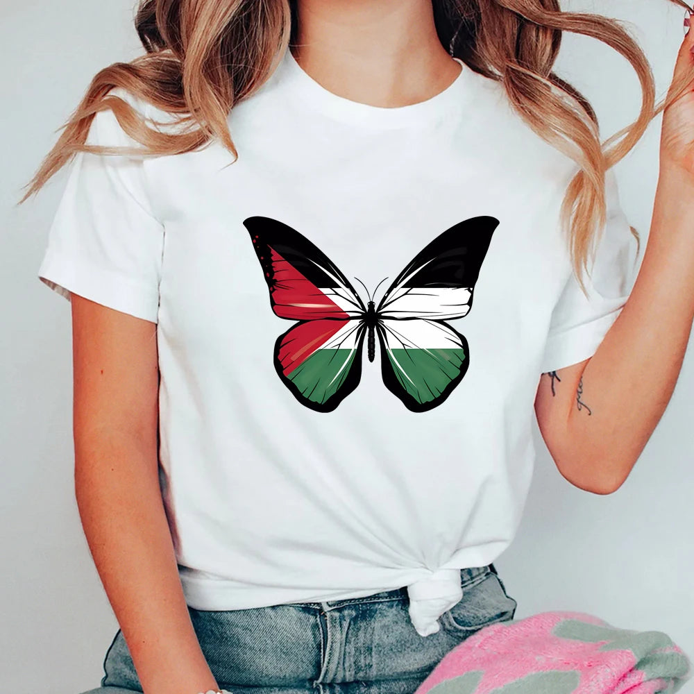 Vintage Butterfly Graphic T Shirt Activist Shirt This Is Not A Watermelon Merch Unisex Trendy Short Sleeves Top Human Rights Tee