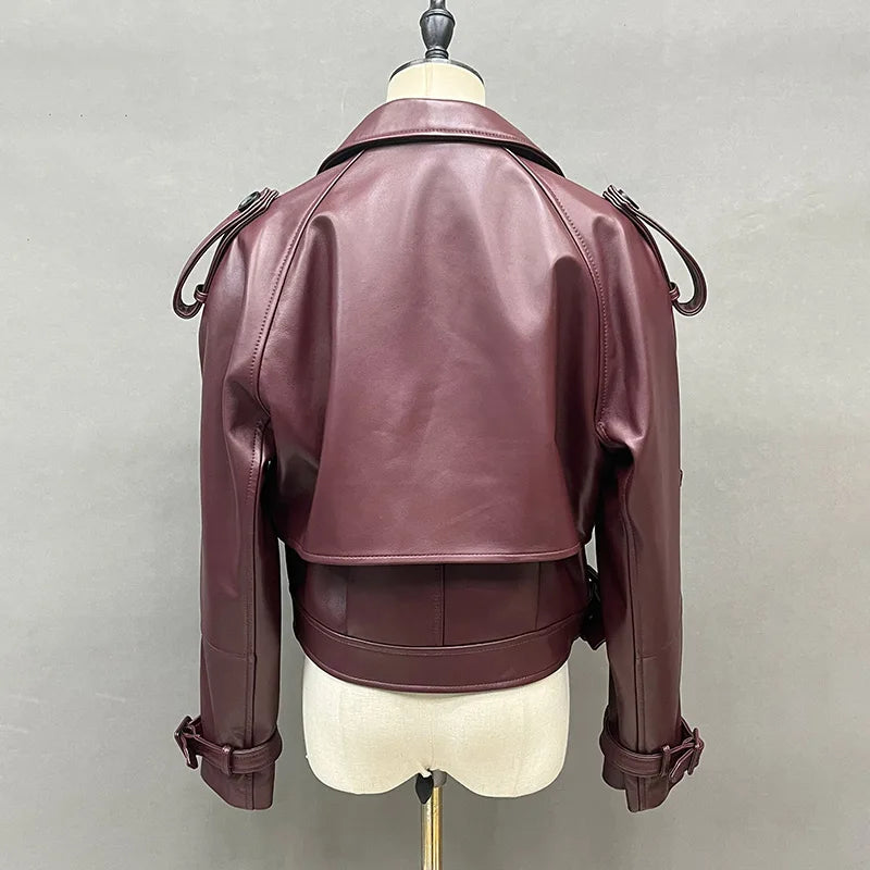 Women's Leather Jacket - Genuine Sheepskin