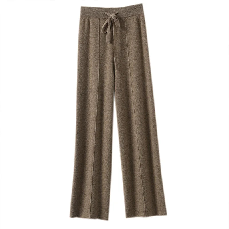 Autumn Winter Cashmere Fashion Pants Knitted Loose Women