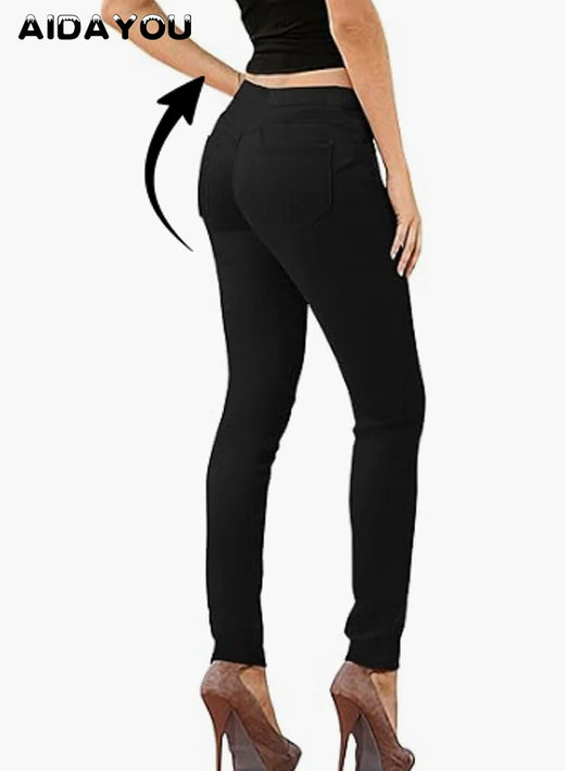 Women's Stretchy Black Jeans Super Comfy Stretch Denim Butt Lift