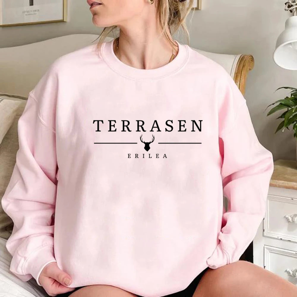 Terrasen Sweatshirt Throne of Glass Hoodie Women Crewneck Pullover